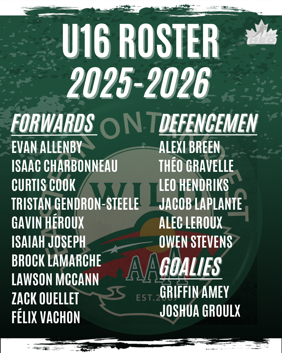 U16 Roster 2025