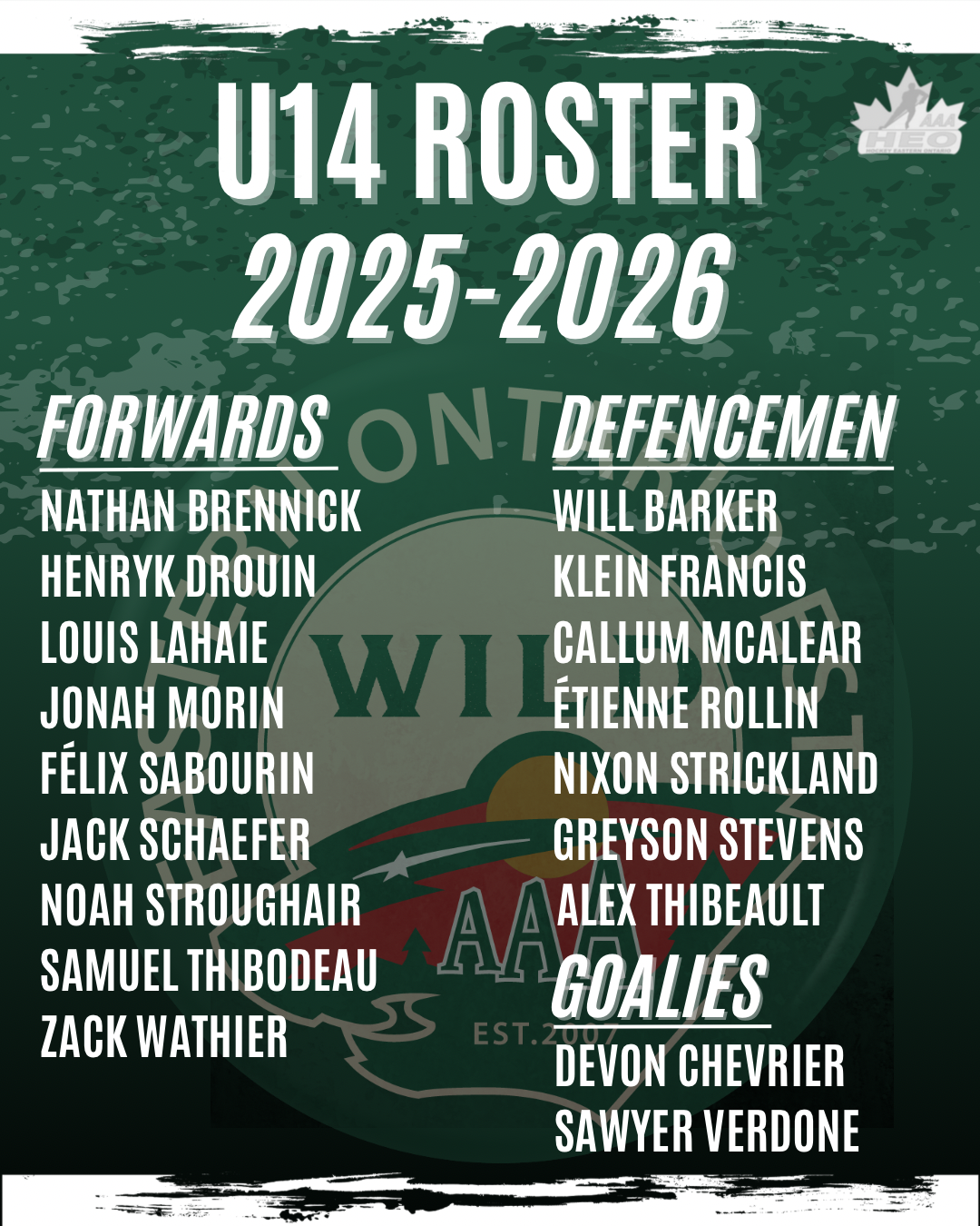 u14 Roster 2025